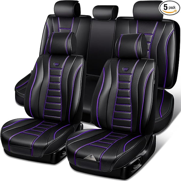Universal Seat Covers — Full Set — Purple / Black