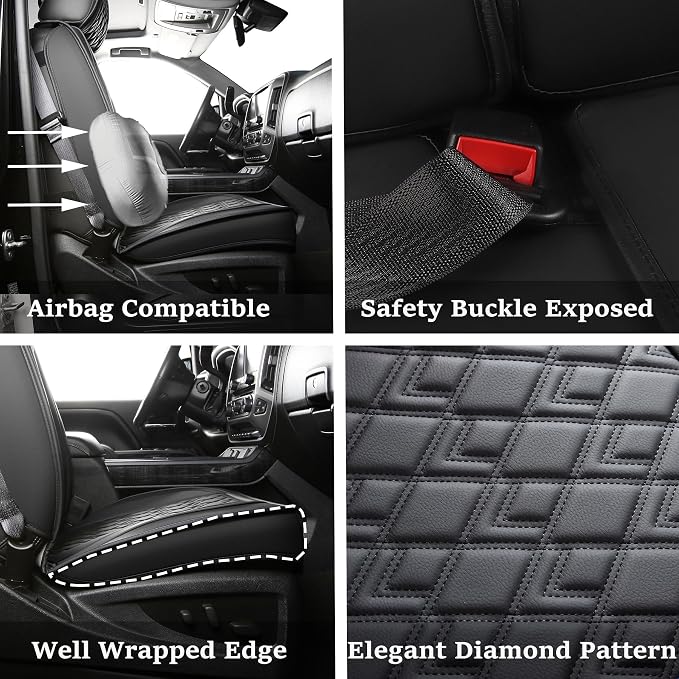 Seat Covers for Chevrolet Silverado / GMC Sierra — Front Seat — Black