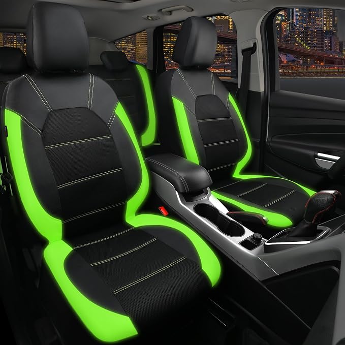 Universal Seat Covers — Full Set — Green / Black
