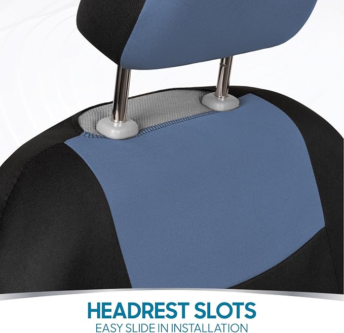 Car Seat Covers — Full Set — Blue / Gray / Black
