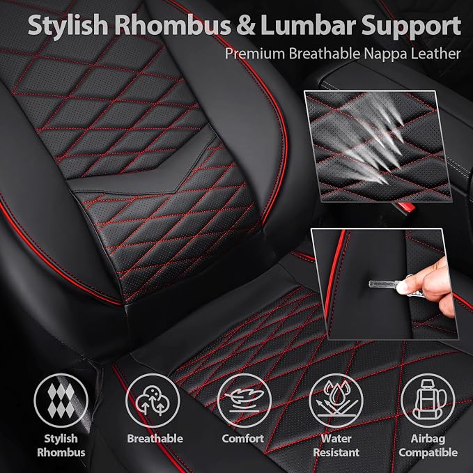 Universal Seat Covers — Front Seat — Black / Red