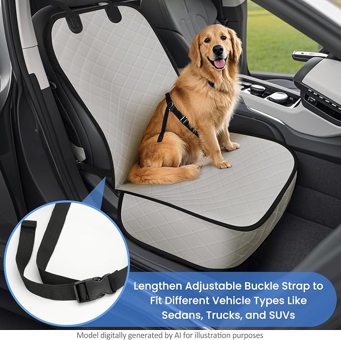 Pet Car Seat Protector — Front Seat — Beige