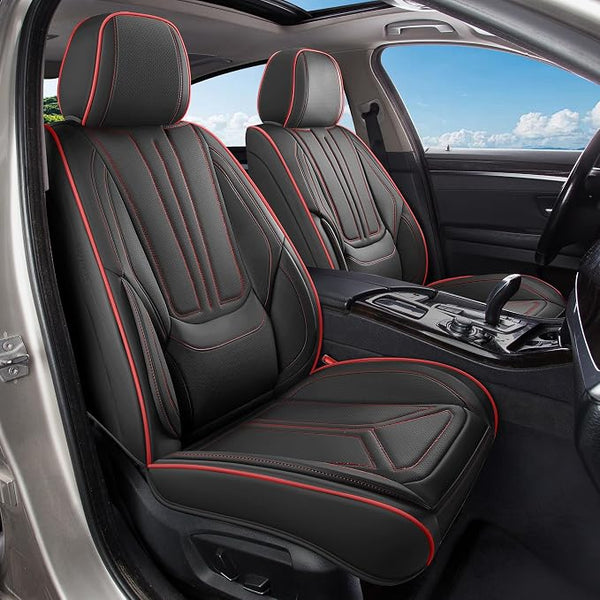 Universal Seat Covers — Full Set — Black / Red