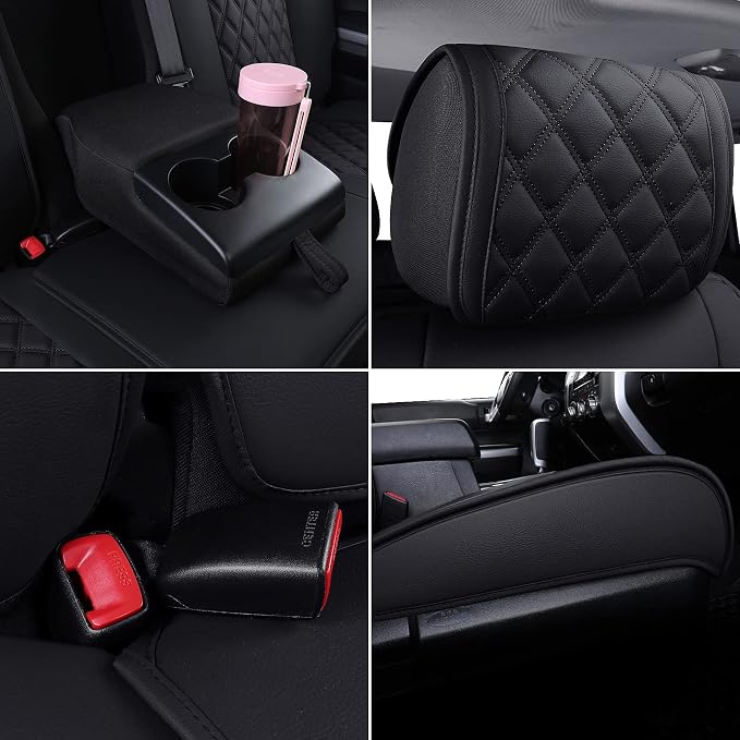 Faux Leather Seat Covers for Toyota Tundra — Full Set — Black