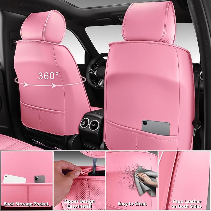 Universal Seat Covers — Full Set — Pink