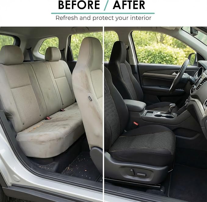 Universal Fabric Seat Covers — Full Set — Black