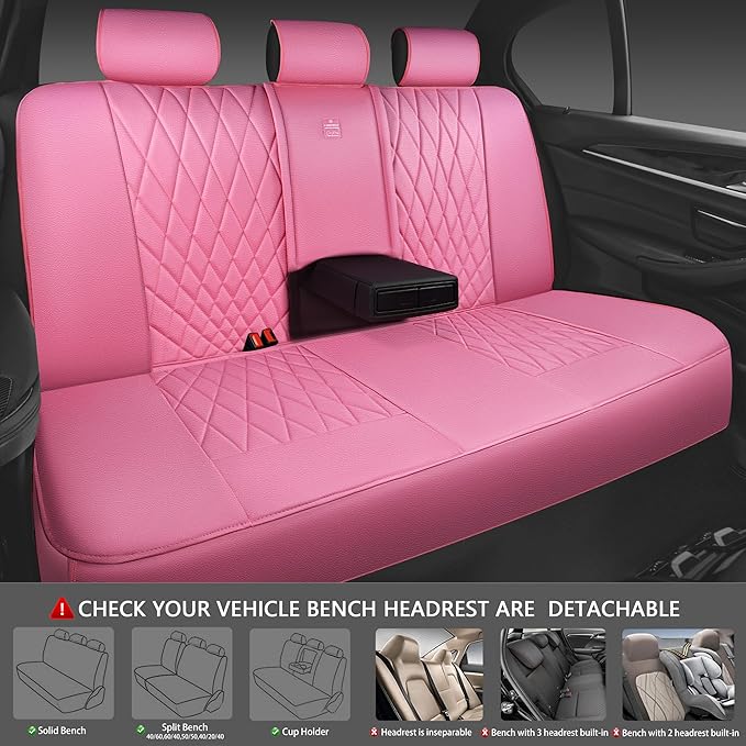 Universal Seat Covers — Full Set — Pink