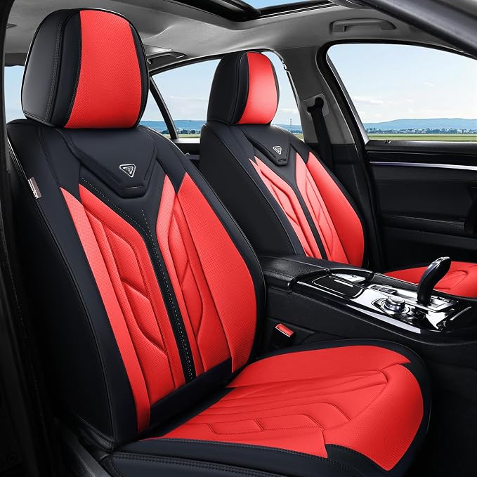 Universal Seat Covers — Full Set — Black / Red