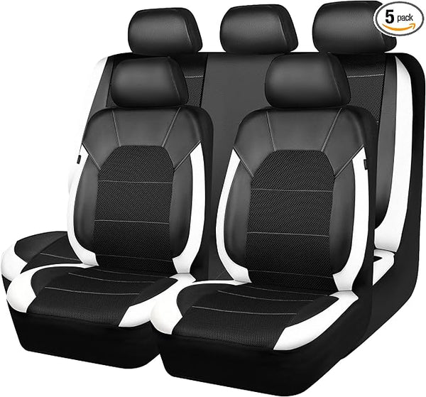 Universal Seat Covers — Full Set — Black / White