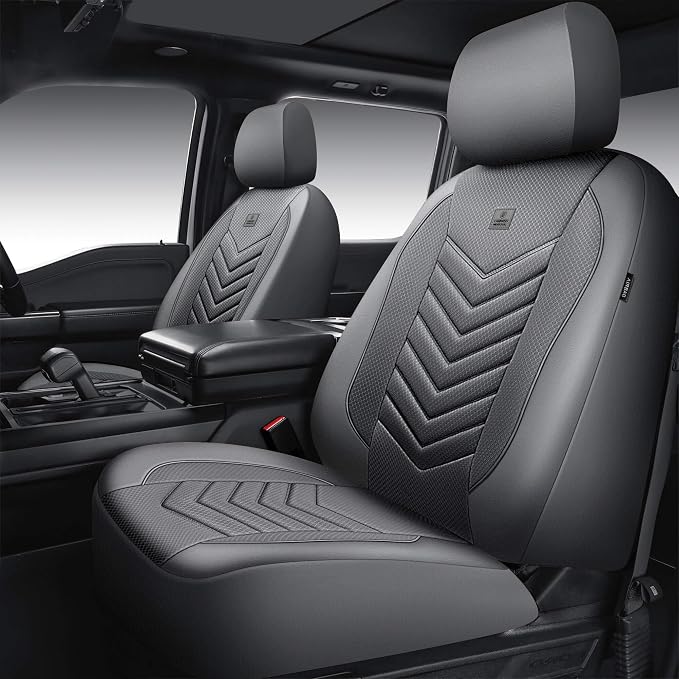 Universal Fabric Seat Covers — Front Seat — Gray
