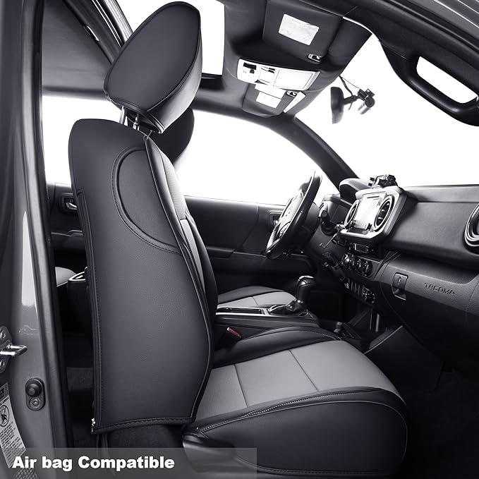 Faux Leather Seat Covers for Toyota Tacoma — Black / Gray