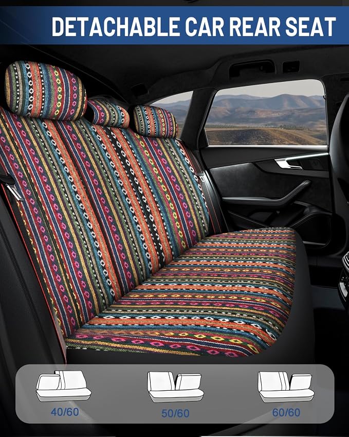 Fabric Car Seat Covers — Front Seat — Orange