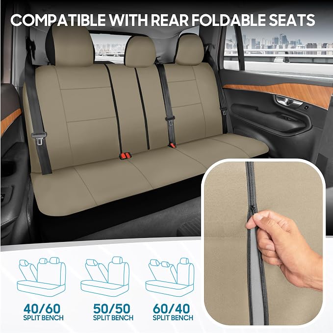 Car Seat Covers — Full Set — Beige