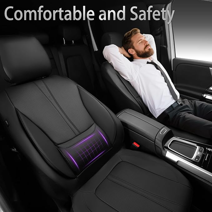 Universal Faux Leather Seat Covers — Full Set — Black