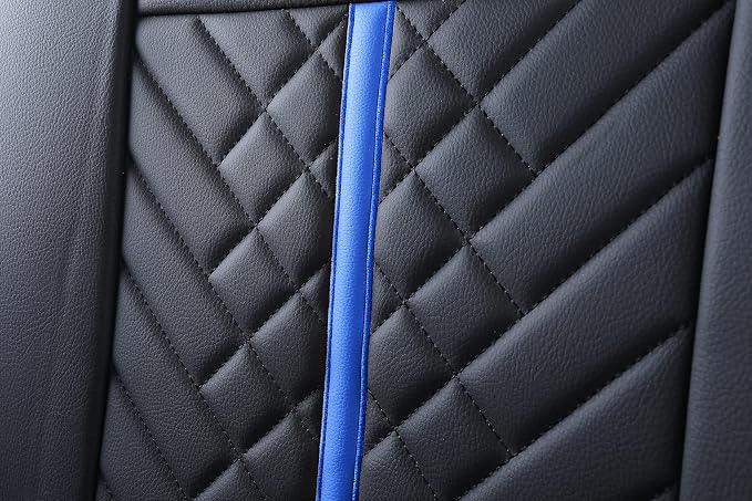 Faux Leather Seat Covers for Toyota Tacoma — Rear Seat — Black / Blue
