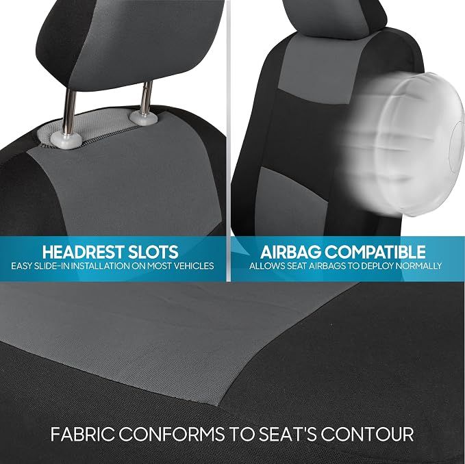 Car Seat Covers — Full Set — Gray / Black