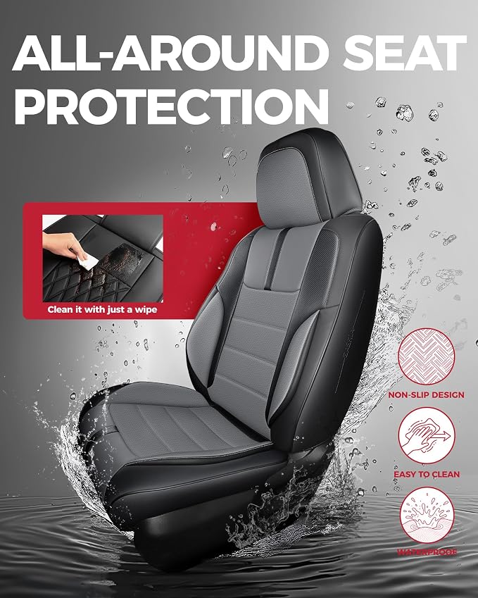 Universal Faux Leather Seat Covers — Front Seat