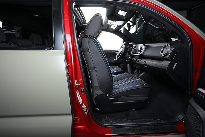 Seat Covers for Toyota Tacoma — Full Set — Black / Blue