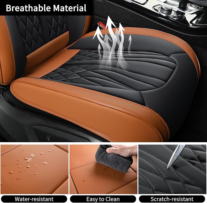 Universal Seat Covers — Full Set — Black / Brown