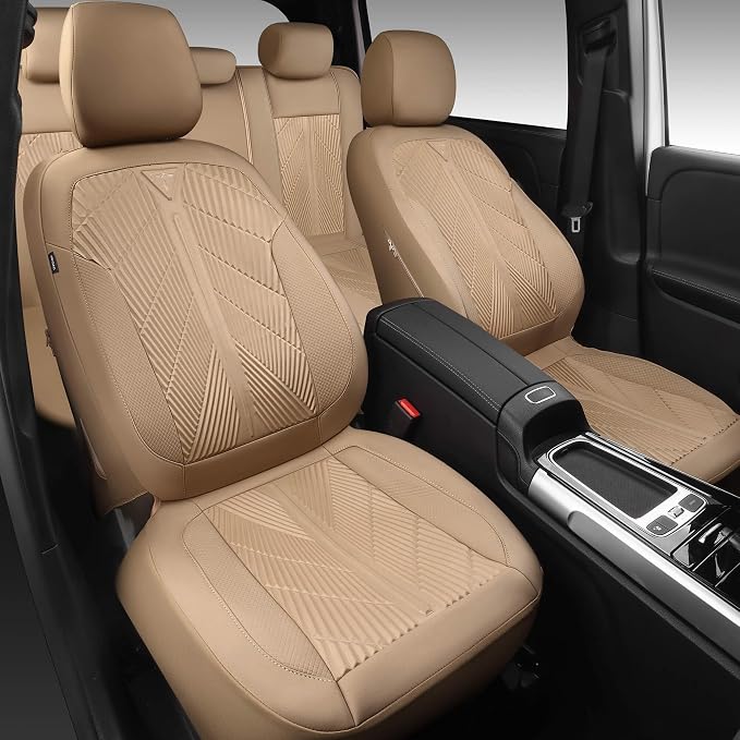 Universal Neoprene Seat Covers — Full Set — Beige