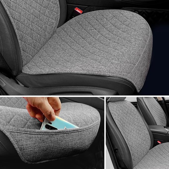 Universal Fabric Seat Covers — Front Seat — Gray