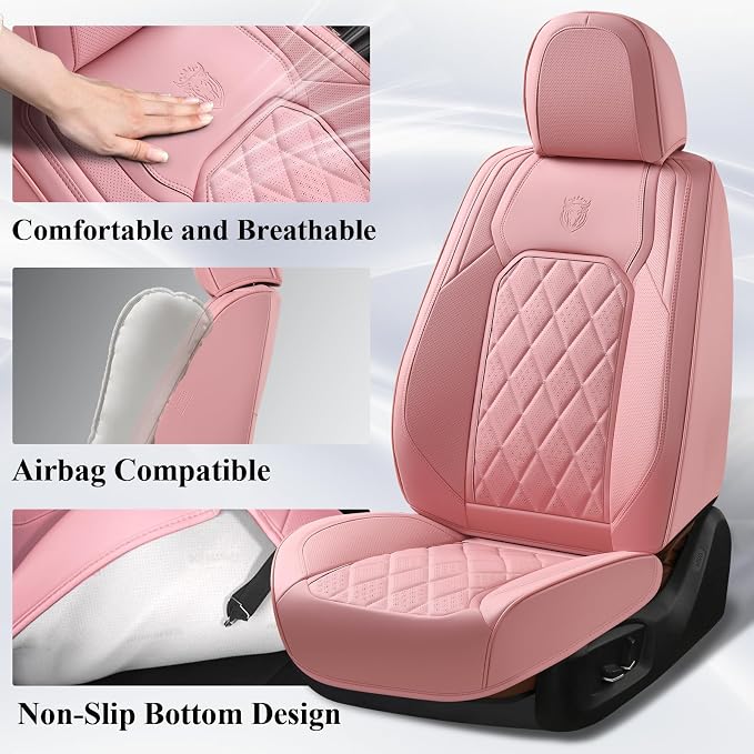 Universal Seat Covers — Full Set — Pink