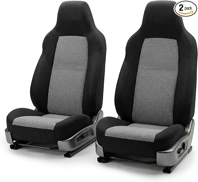 Universal Fabric Seat Covers — Front Seat — Gray