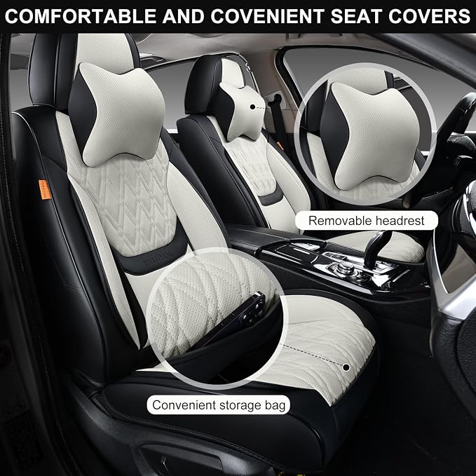 Universal Seat Covers — Front Seat — Black / Beige