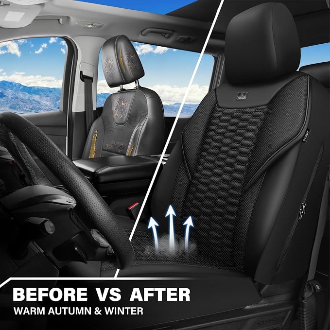 Universal Fabric Seat Covers — Front Seat — Black
