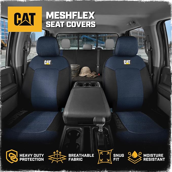 Fabric Seat Covers for Multiple Vehicles — Full Set — Blue