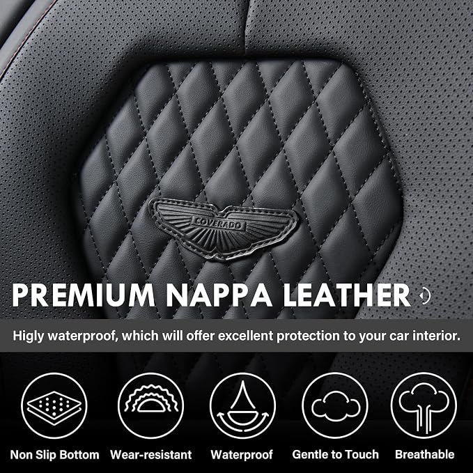Universal Seat Covers — Full Set — Black / Red