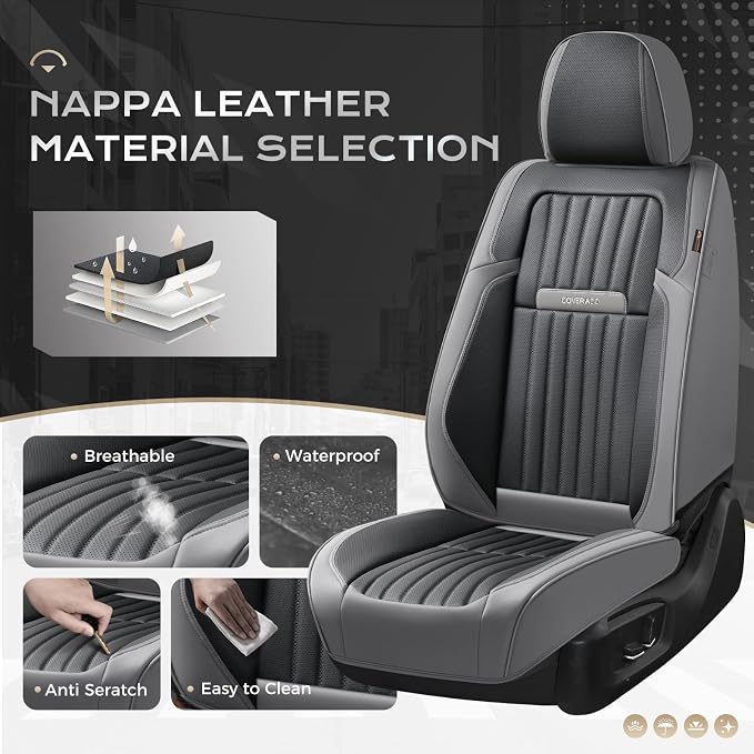 Universal Seat Covers — Full Set — Gray / Black