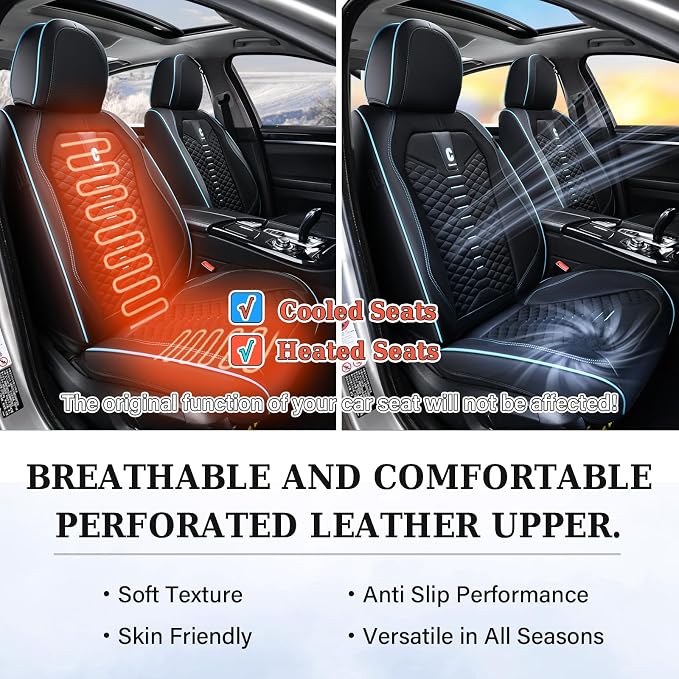 Universal Faux Leather Seat Covers — Full Set — Black