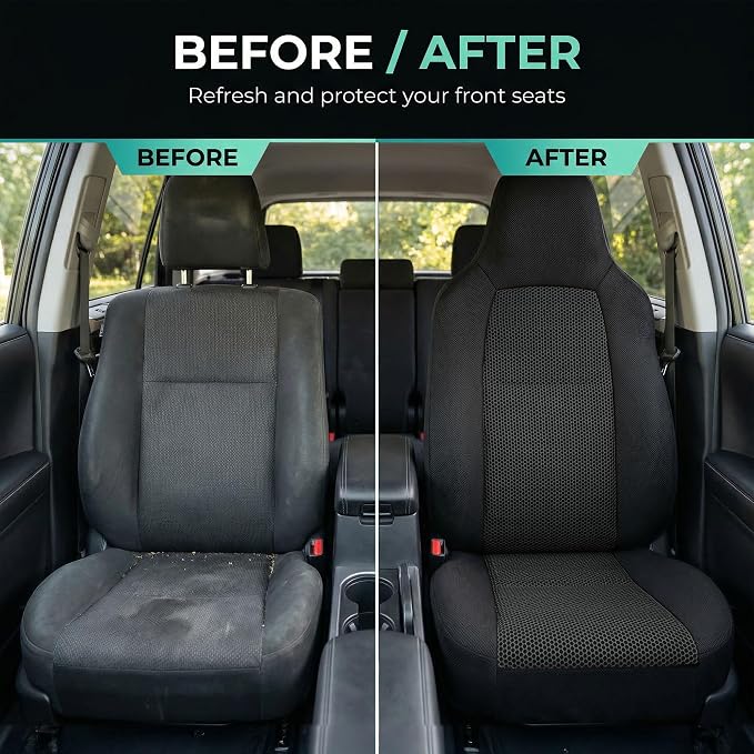 Universal Fabric Seat Covers — Front Seat — Black