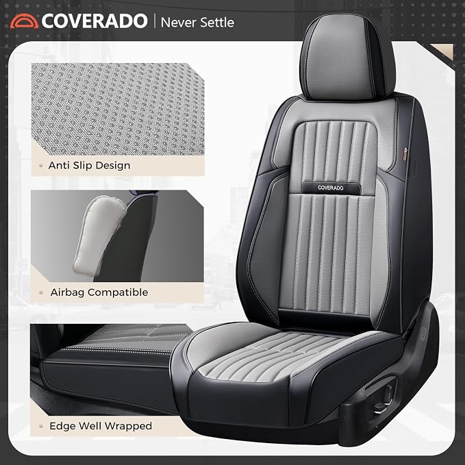 Universal Seat Covers — Front Seat — Black / Gray