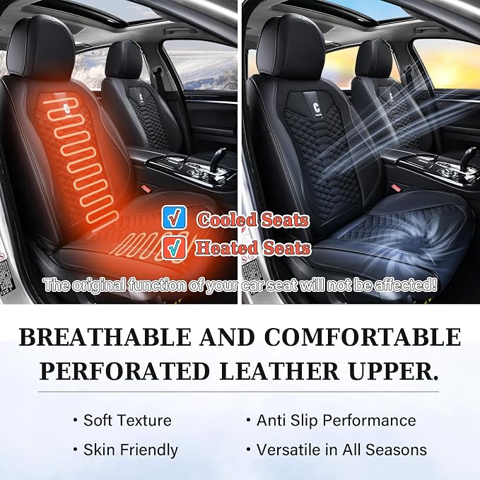 Universal Faux Leather Seat Covers — Full Set — Black
