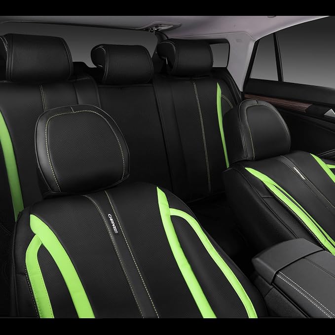 Universal Seat Covers — Full Set — Green / Black