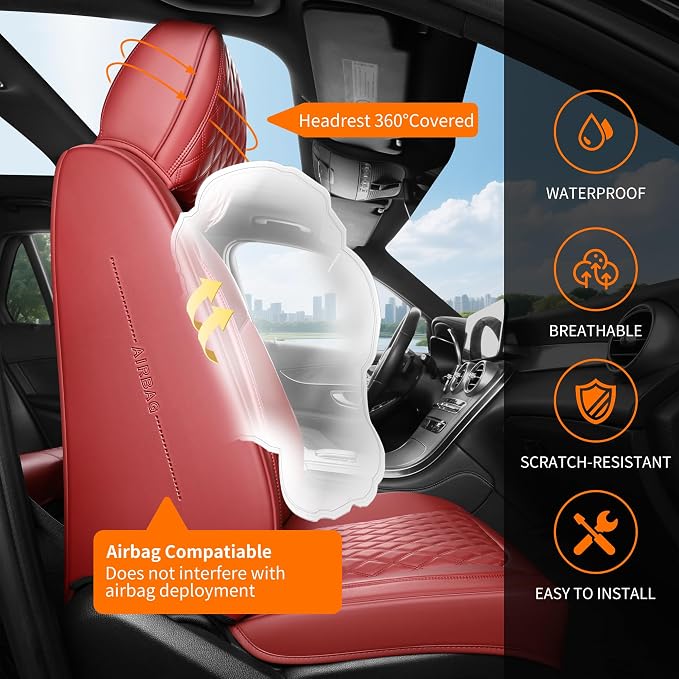 Universal Seat Covers — Red / Burgundy