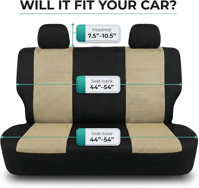 Universal Fabric Seat Covers — Beige