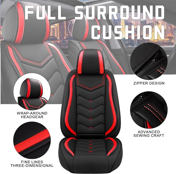 Seat Covers for Honda Civic — Black / Red