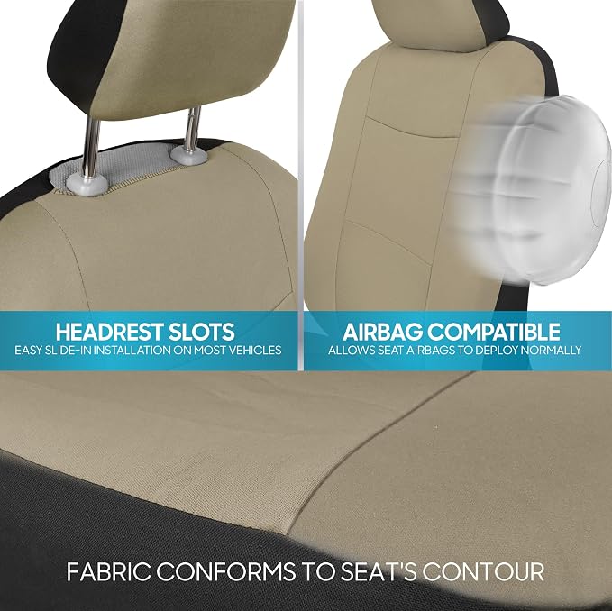 Car Seat Covers — Full Set — Beige