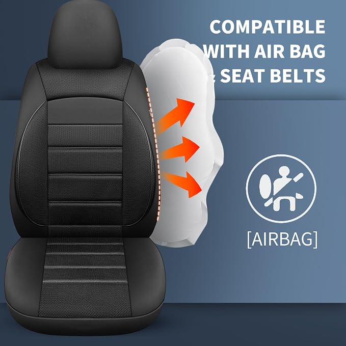 Universal Fabric Seat Covers — Front Seat — Black