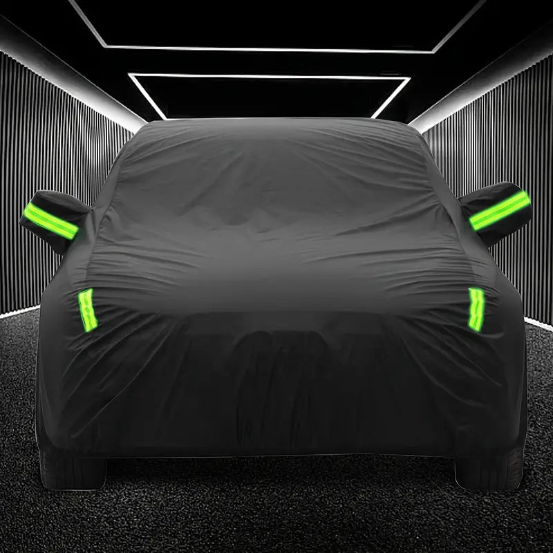 2XL Size Full Car Cover, Waterproof Rain UV Dust Resistant, All Weather Protection, with Reflective Strip