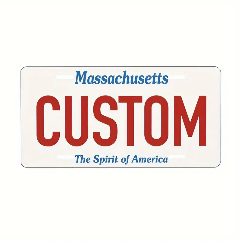 Vintage-Style Aluminum License Plate - Customizable Metal Car Tag Perfect for Front or Rear Display, 6x12 Inches Massachusetts 6''x12'' 15cm*30cm 87db12f1-d662-440c-aa2d-b1a87cfe5d0b