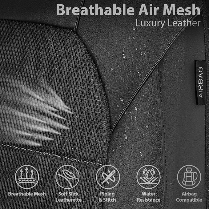 Universal Fabric Seat Covers — Full Set — Black