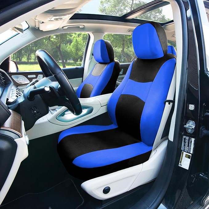 Universal Fabric Seat Covers — Full Set — Blue