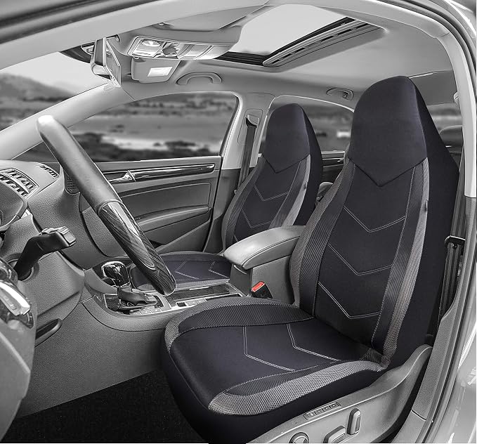 Universal Fabric Seat Covers — Front Seat — Gray