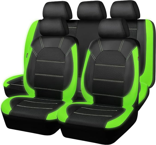 Universal Seat Covers — Full Set — Green / Black