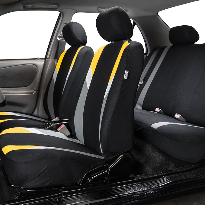 Universal Fabric Seat Covers — Front Seat — Yellow