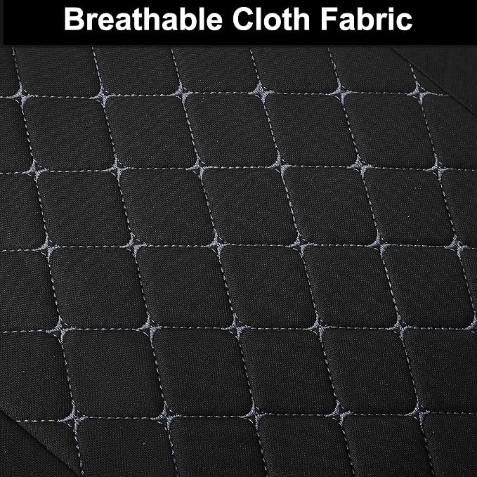 Fabric Car Seat Covers — Full Set — Black / Gray